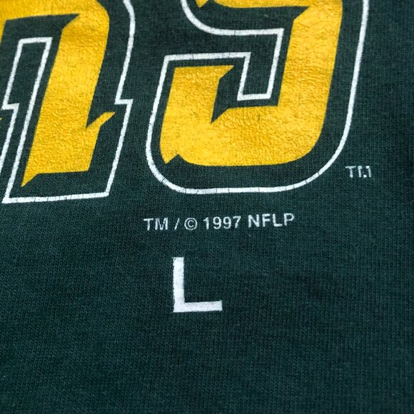 Vtg 90's Riddell Green Bay Packers Mens Medium Tee T Shirt Green - Picture 3 of 10